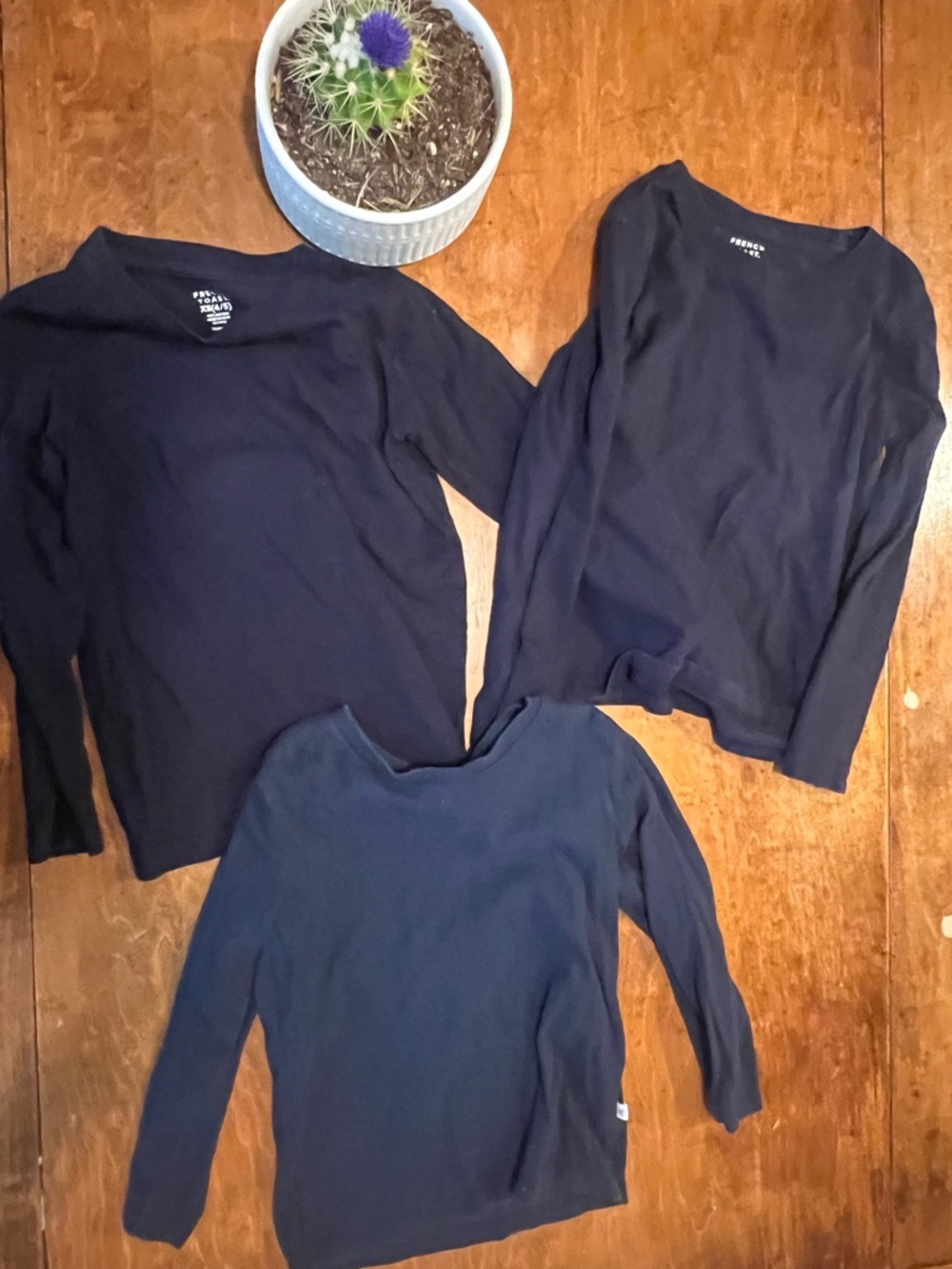 Kids Navy Long Sleeve Shirts 4T Bundle – Honest Co & French Toast (3 Pack)